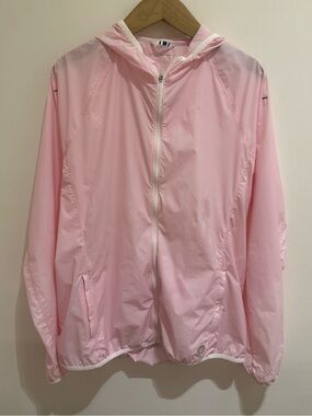 Tory Burch Light Pink Hooded Windbreaker Jacket Medium